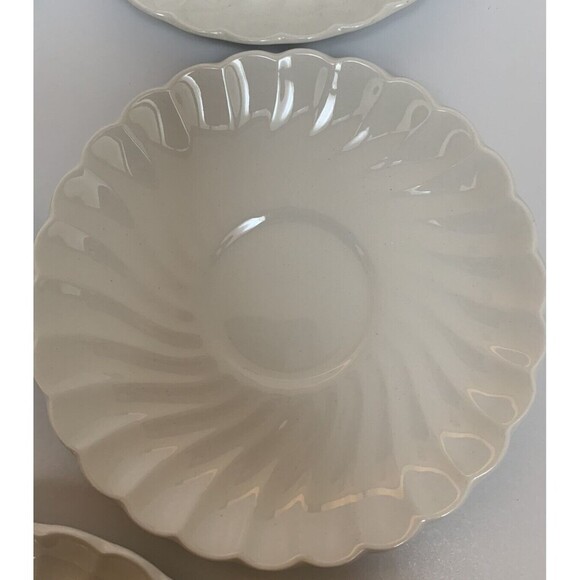 Johnson Brothers Swirl Tea Cup Saucers Snow White Regency Bone China Set (5) - Picture 6 of 8